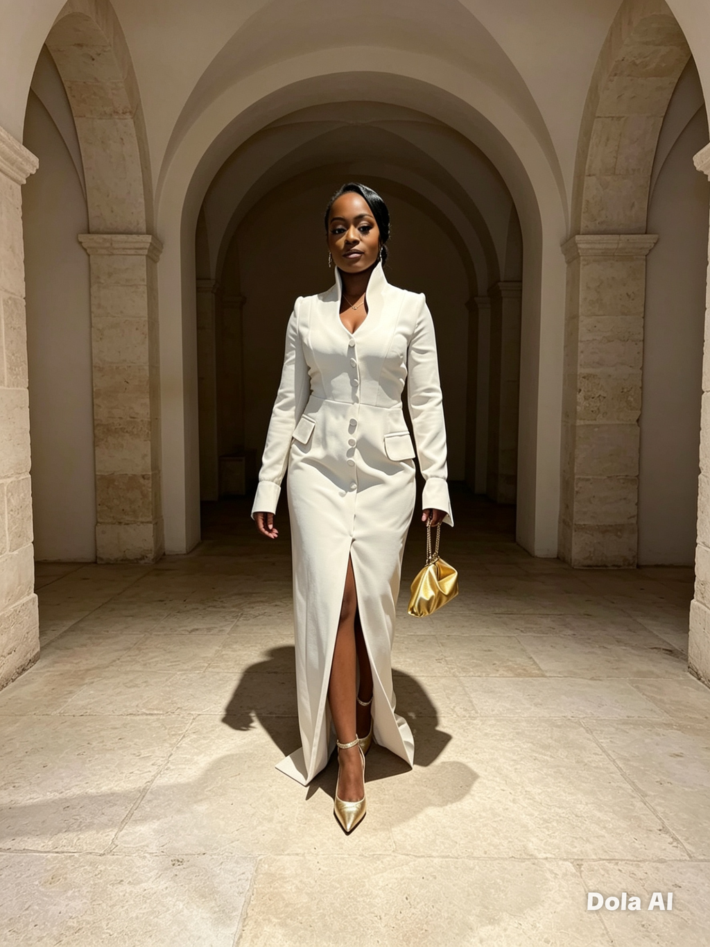 Shine Dress in Off White