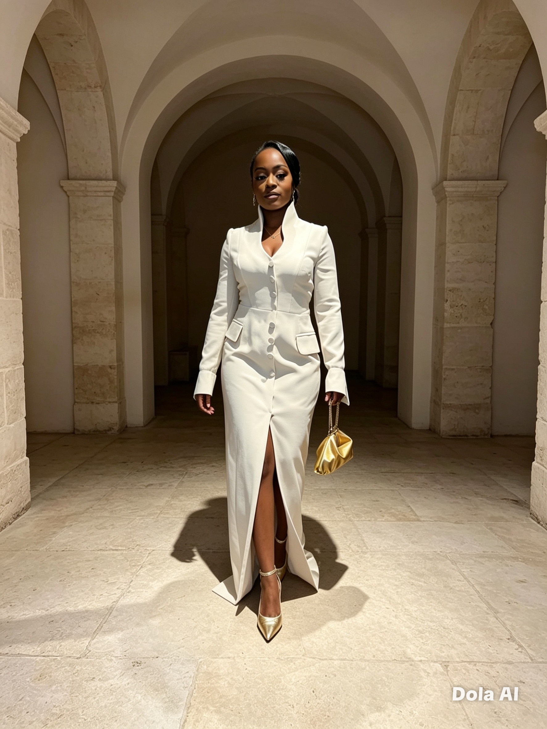 Shine Dress in Off White