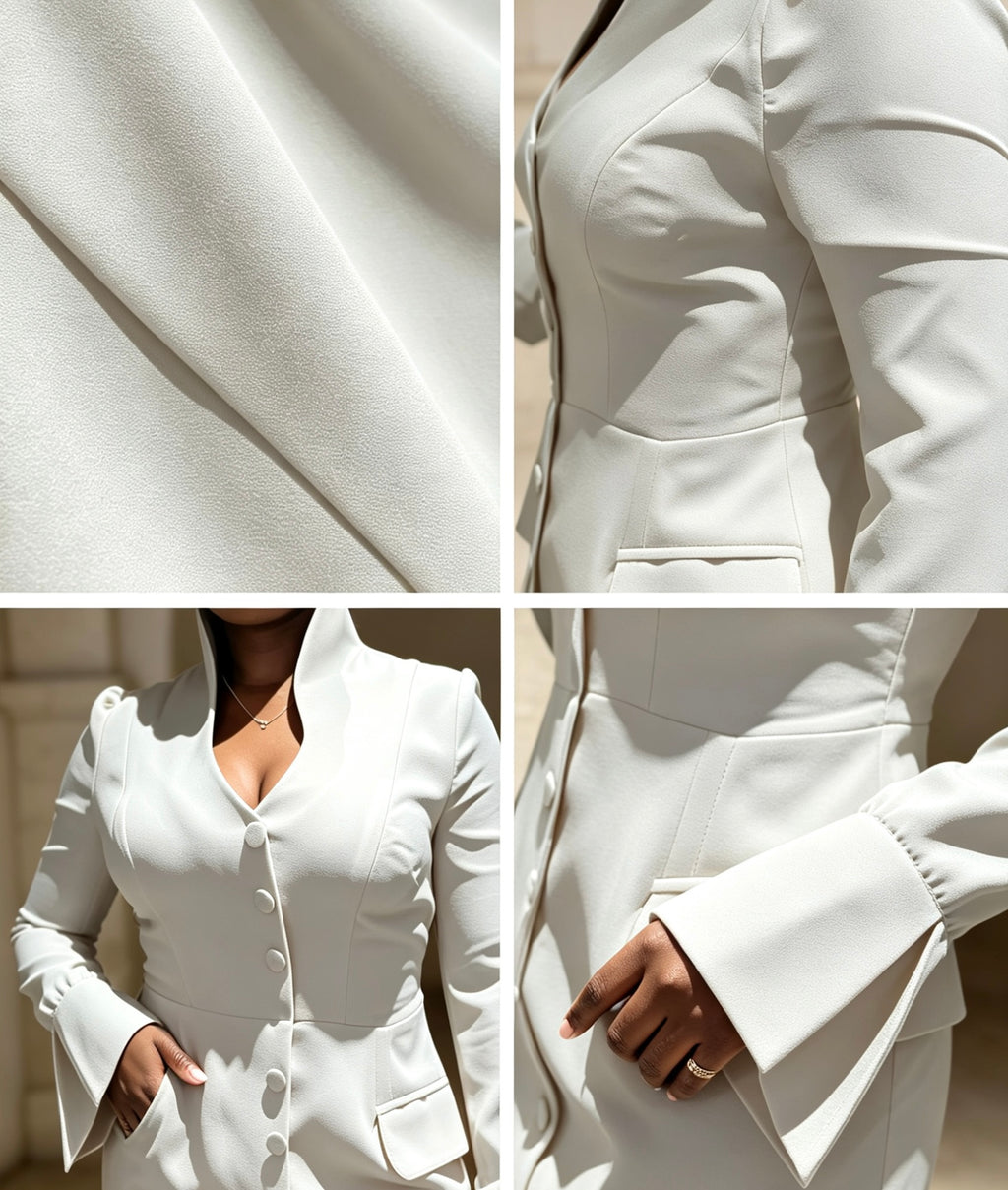 Shine Dress in Off White