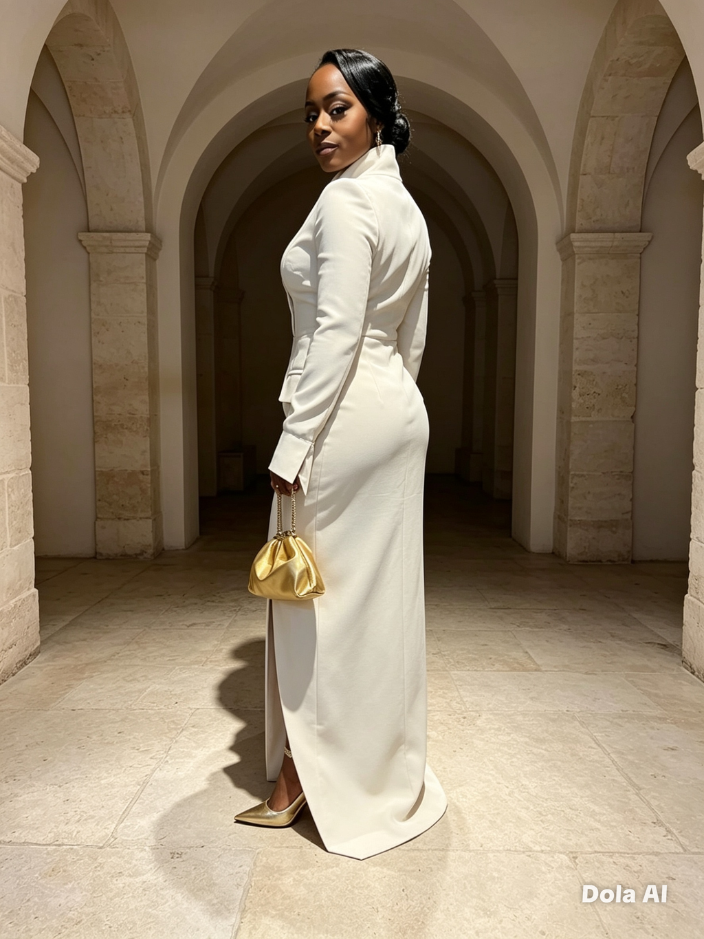 Shine Dress in Off White